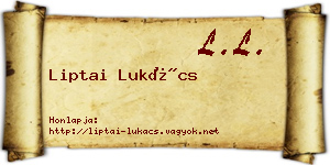 Liptai Lukács névjegykártya